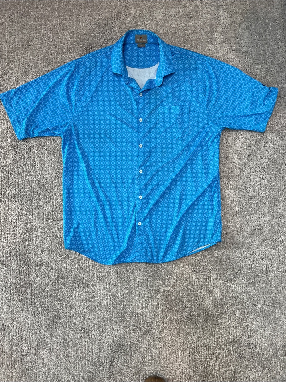 Men's Golf Short-Sleeve Button-Down Shirt in Bright Blue